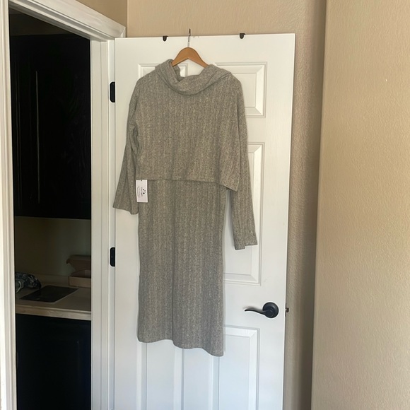 Colysmo Women's 2 Piece Set Sweater Bodycon Maxi Skirt Long Sleeve Crop Top - Picture 2 of 6